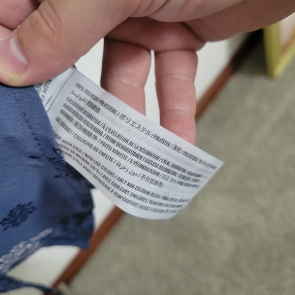 Abercrombie & Fitch Blue Bandana Print Shirt Dress Large Long Sleeve - Picture 6 of 6